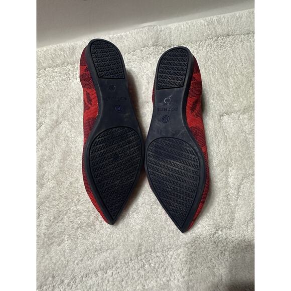 Rothy's The Point Pattern Red Camo Limited Edition Flats Shoes W8 Retired - Picture 5 of 13